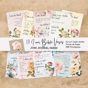 Junk Journal Bible Verse Cards | Scripture Cards | Prayer Board Cards | Bible Journaling Printable | Christian Scrapbooking | PDF | 202