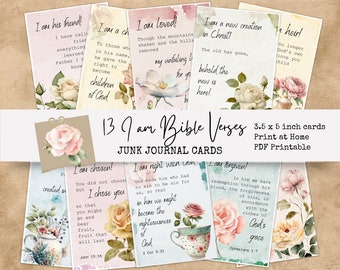 Junk Journal Bibel-Vers-Karten | Schriftkarten | Gebetsbrett-Karten | Bibel Journaling Printable | Christliches Scrapbooking PDF | 202