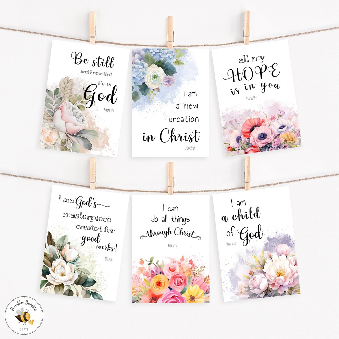 8 Printable Bible Verse Cards, 3.5x5” PDF Scripture Cards for ...