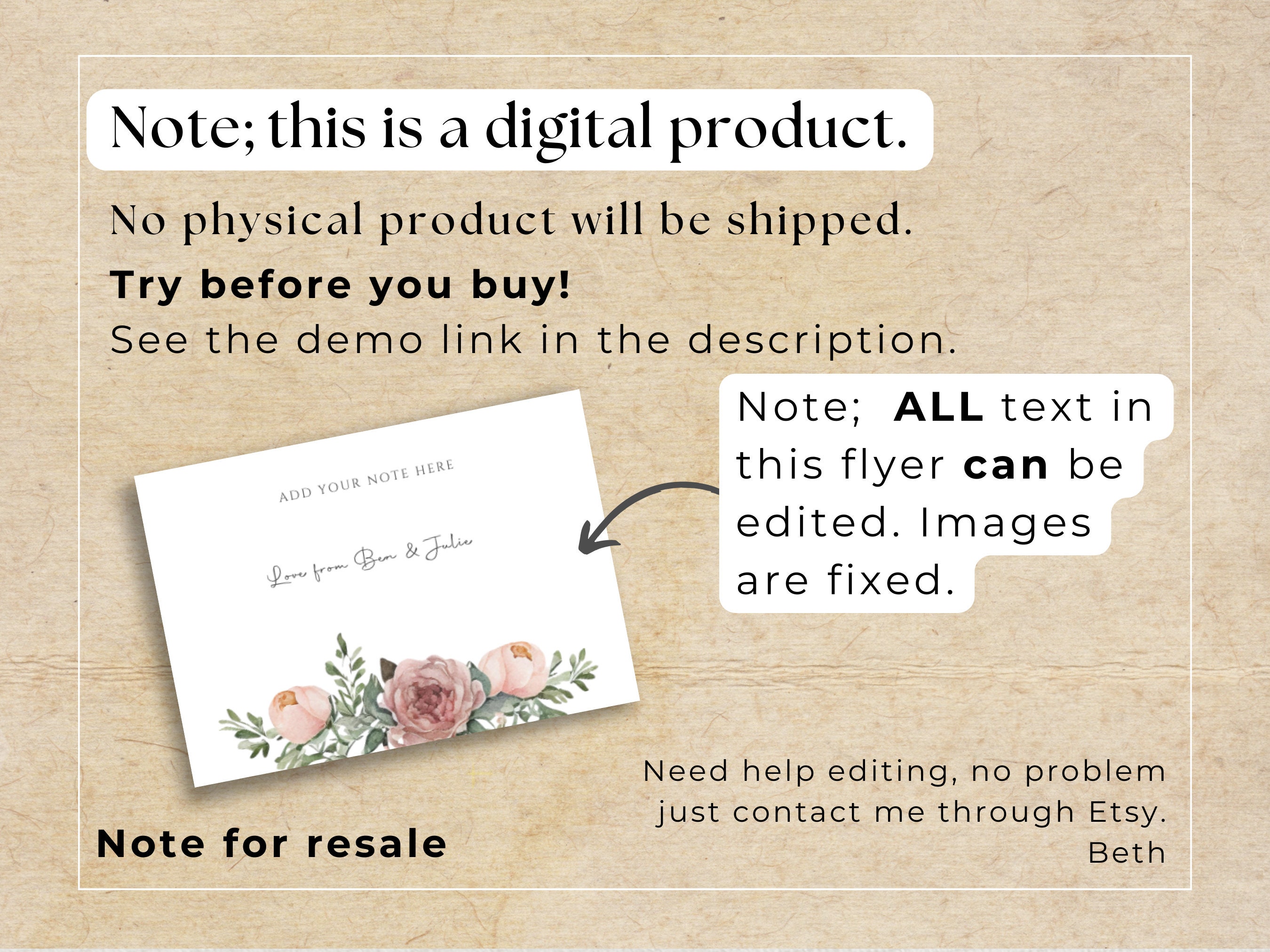 Editable Note Card | Card Template | Greeting Card | Postcard | Teacher ...