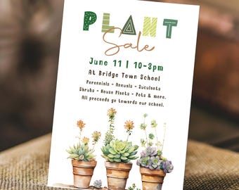 Community Plant Sale Flyer Template | Editable Garden Fundraiser Poster | Spring Event Invite | Charity Flyer | 318