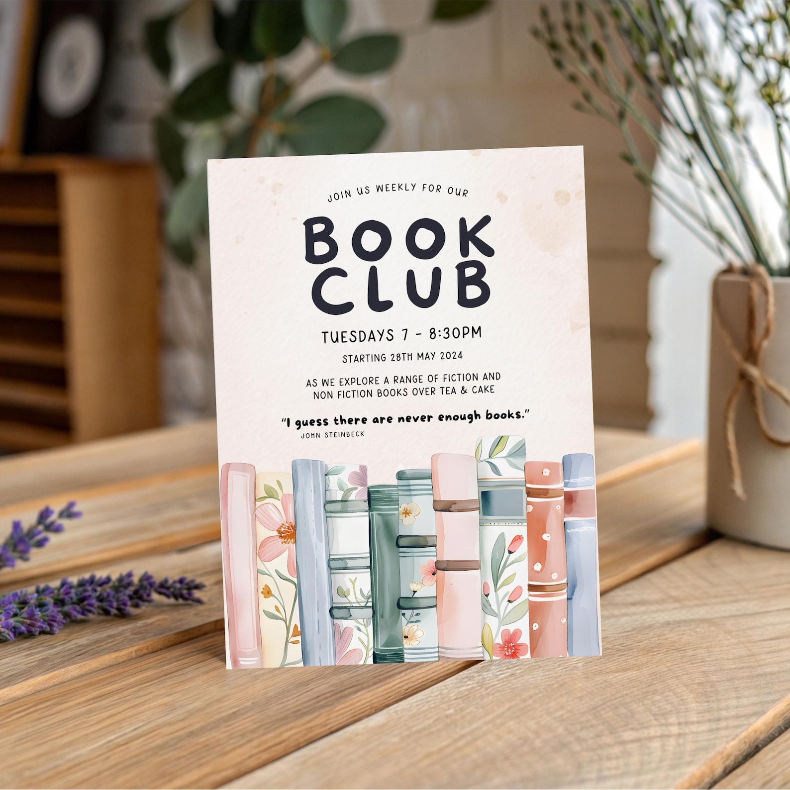 Editable Book Club Invitation Template | Reading Group Invite ...