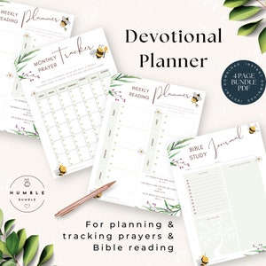 Andachts-Planer-Bundle | Christlicher Kalender | Glaube Tracker | Bibelarbeit | Gebetstagebuch | Wöchentlich Monatlich | Druckbar | Alle Altersgruppen | P100