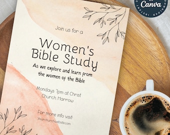 Simple Pastel Editable Bible Study Invite | Editable Invitation | Editable Flyer | Women’s Church Printable | Printable Invite | 116