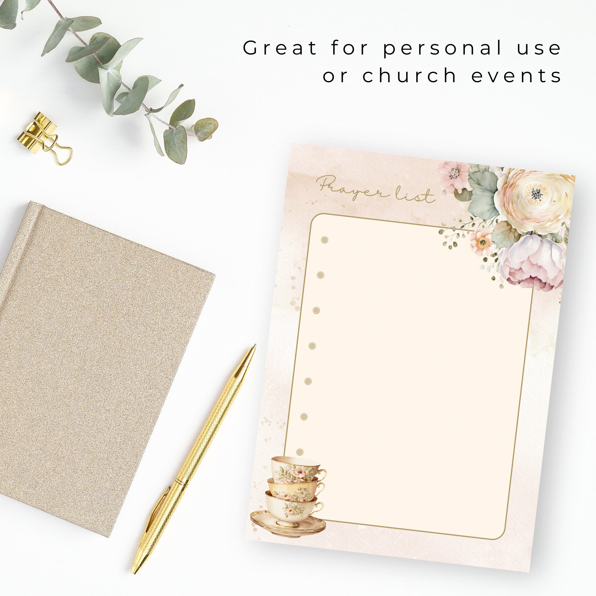 Vintage Printable Prayer Planner Prayer List Womens Event Stationary ...