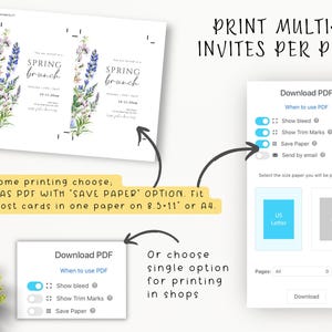 Spring Brunch Invitation Template | Floral Brunch Party Invite | Editable 236 image 6