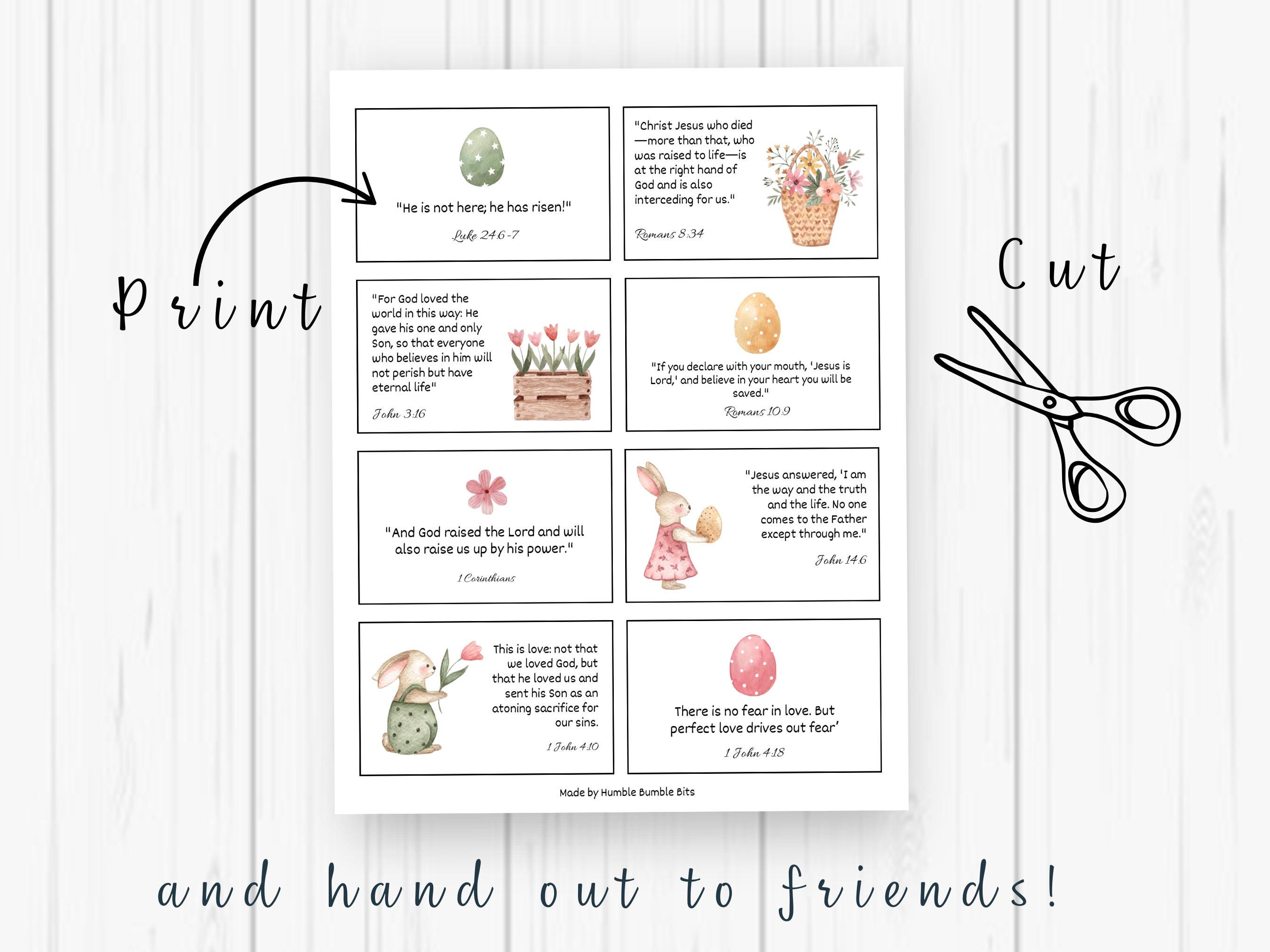 Easter Bible Verse Cards | Printable Scripture Cards for Kids ...