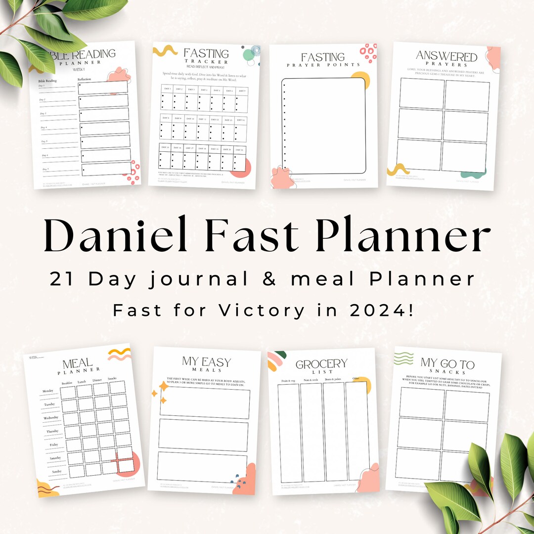 21 Day Daniel Fast Planner Fasting Christian Planner Tracker Prayer ...
