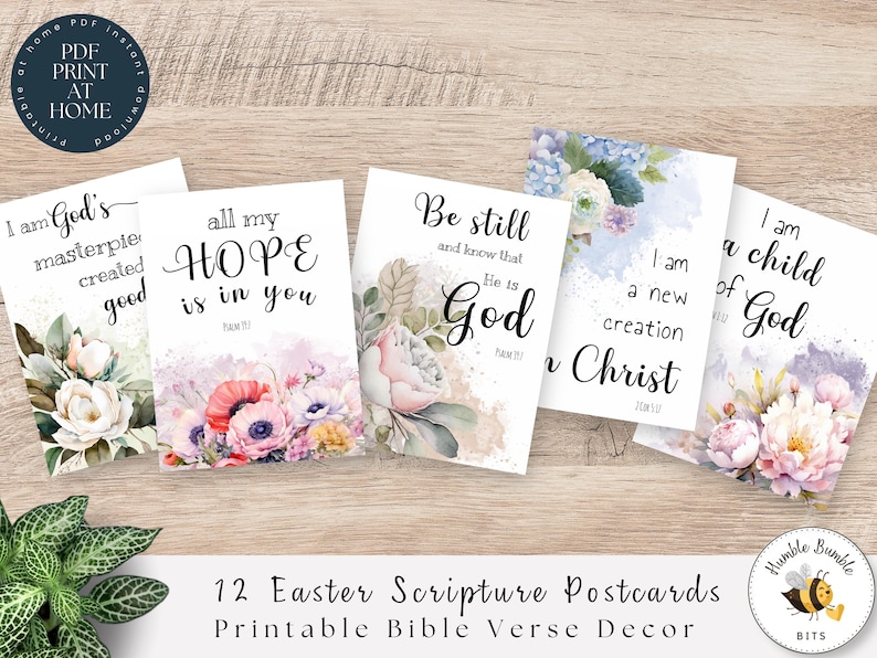 8 Printable Bible Verse Cards, 3.5x5” PDF Scripture Cards for ...