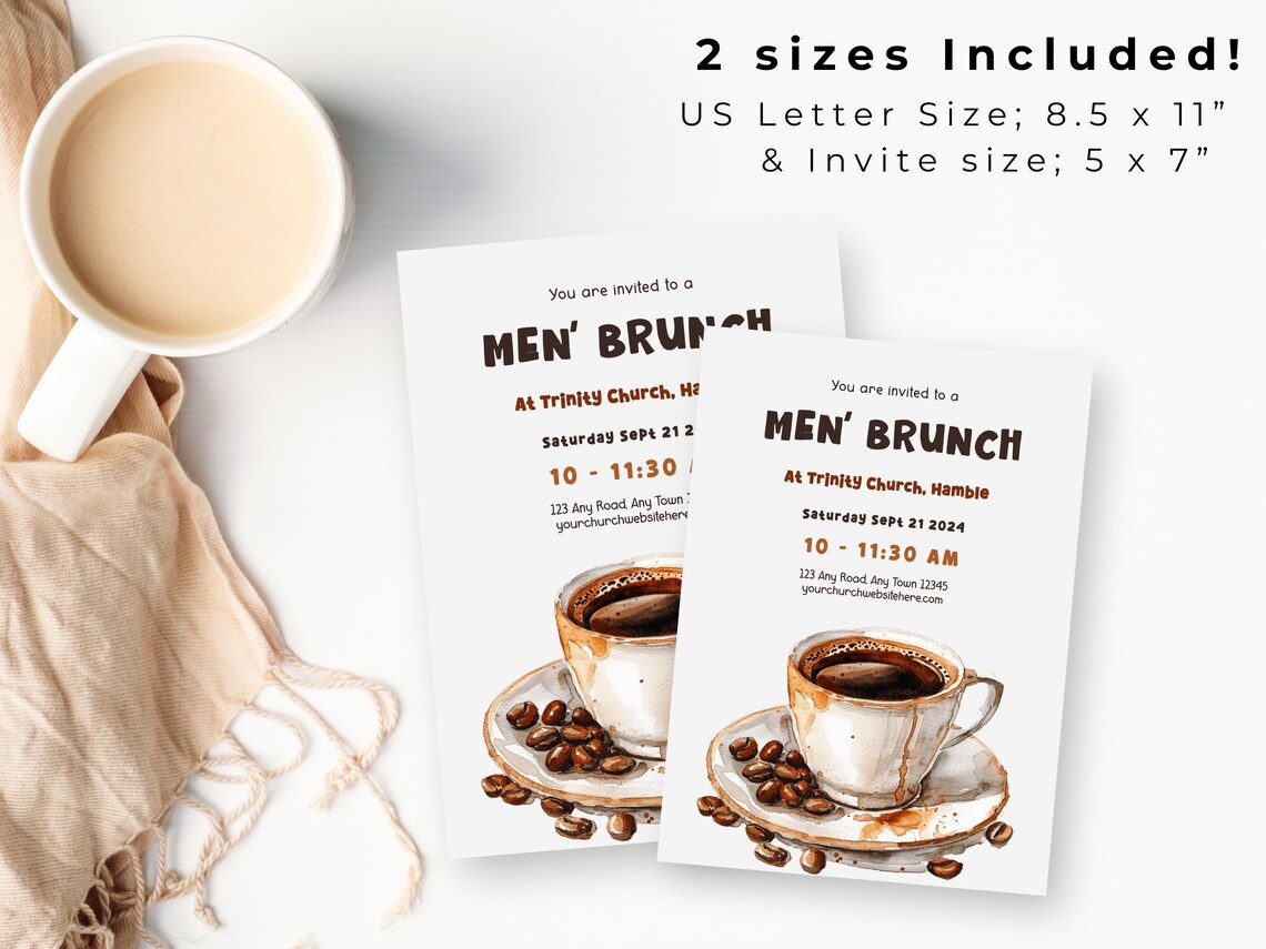 Men’s Brunch Invite | Men’s Fellowship Group | Church Poster | Bible ...