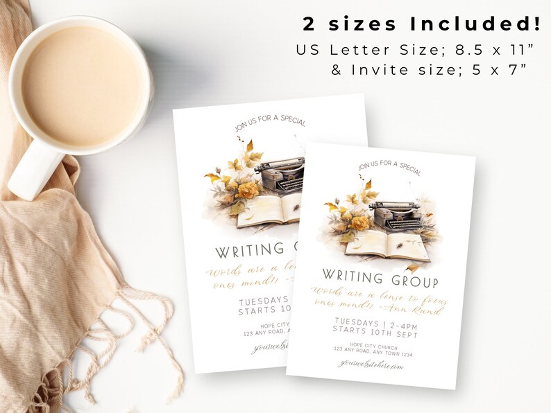 Editable Writing Club Invite | Autumn Invitation | Writing Classes ...