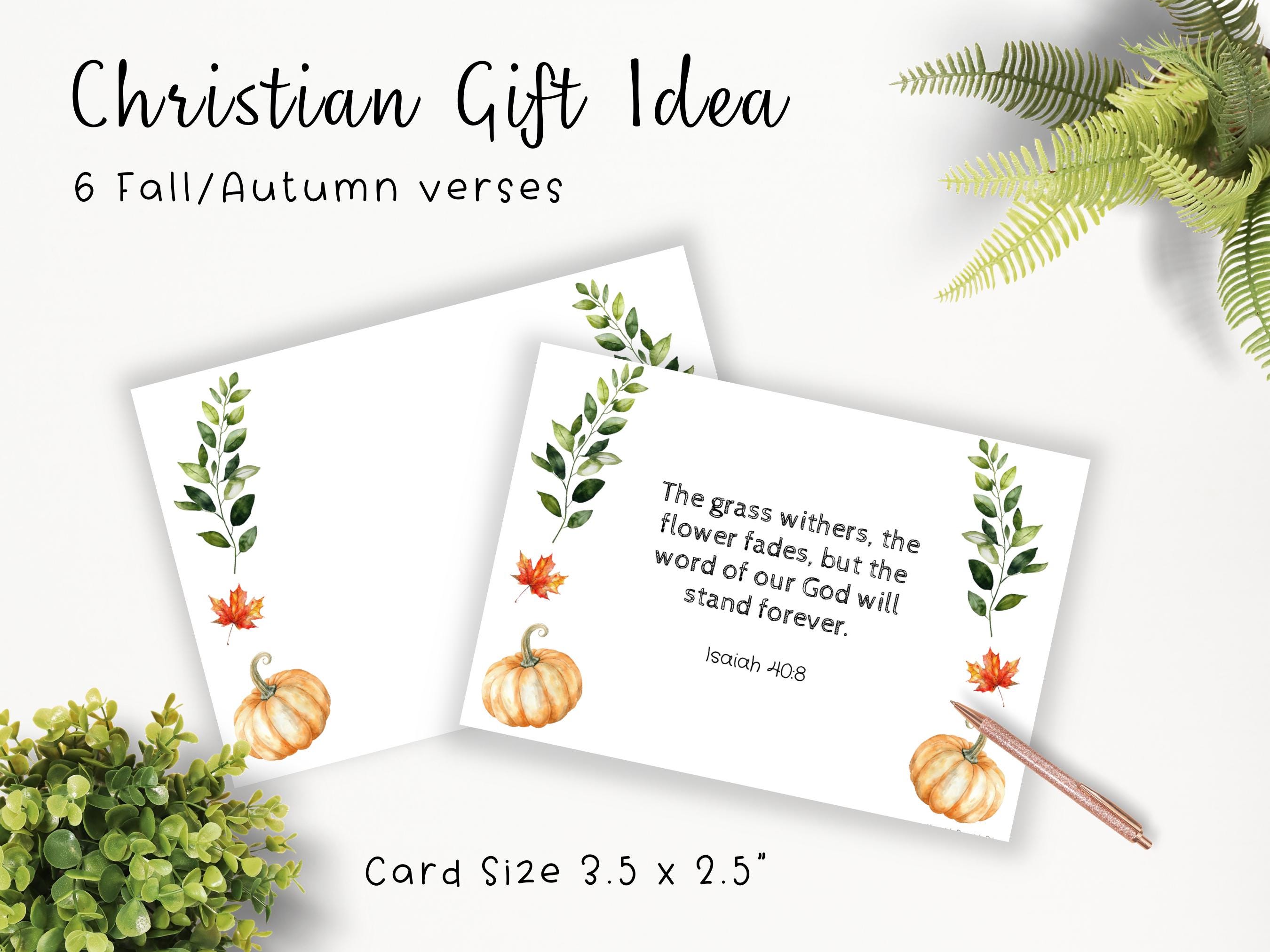 Fall Scripture Template Fall Bible Verse Cards | Printable Scripture Cards | Christian ...