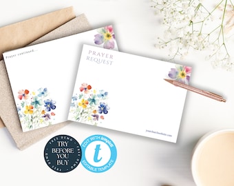 Bewerkbare kaarten met wilde bloemen | Gebedsverzoekkaarten | Gebedsbordset | Notitiekaarten 230