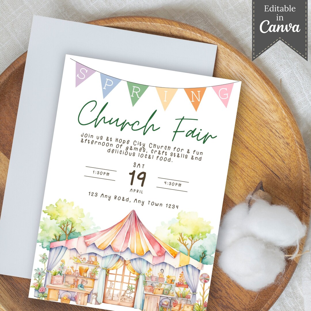 Spring Fair Editable Template | Church Fair Flyer | School Fair PTA ...