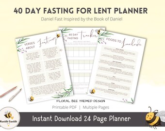 40 Day Lent Fasting Planner Fasting for Lent Planner - Etsy