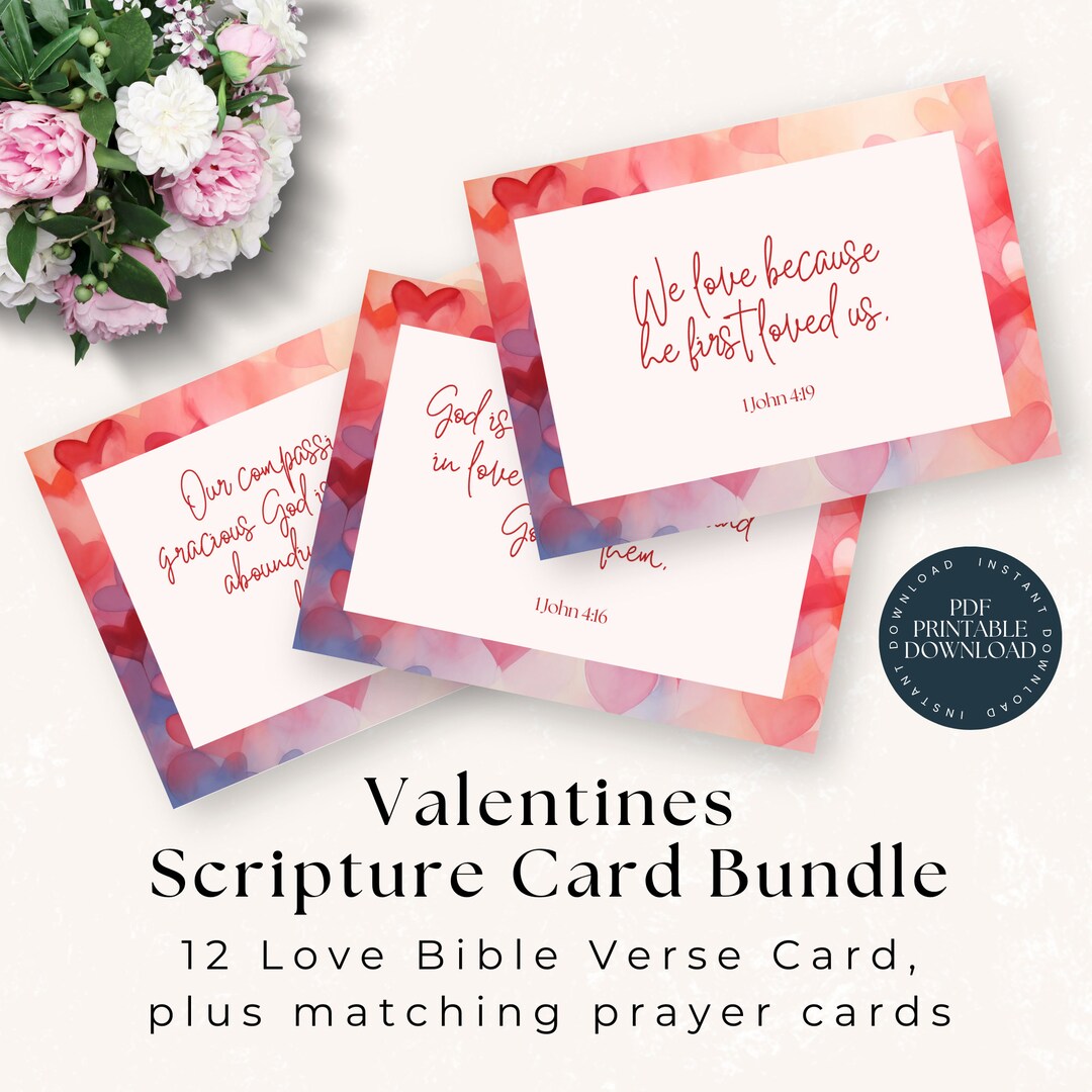 Valentines Scripture Cards | Love Bible Verse Cards | Christian Cards ...