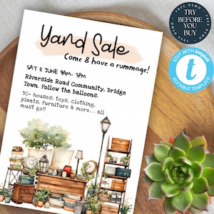 Editable Rummage Sale | Yard Sale Flyer | Editable Garage Sale Template | Printable Pta Pto Flyer | School Church Fundraiser | Poster | 220