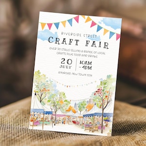 Spring Craft Fair Flyer | Community Market Poster | School PTA Fundraiser Event | Church Bazaar Invite | Editable Vendor Fair Template | 221