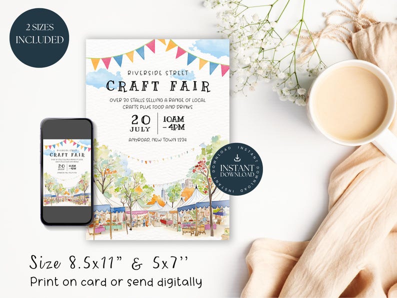 Spring Craft Fair Flyer | Community Market Poster | School PTA ...