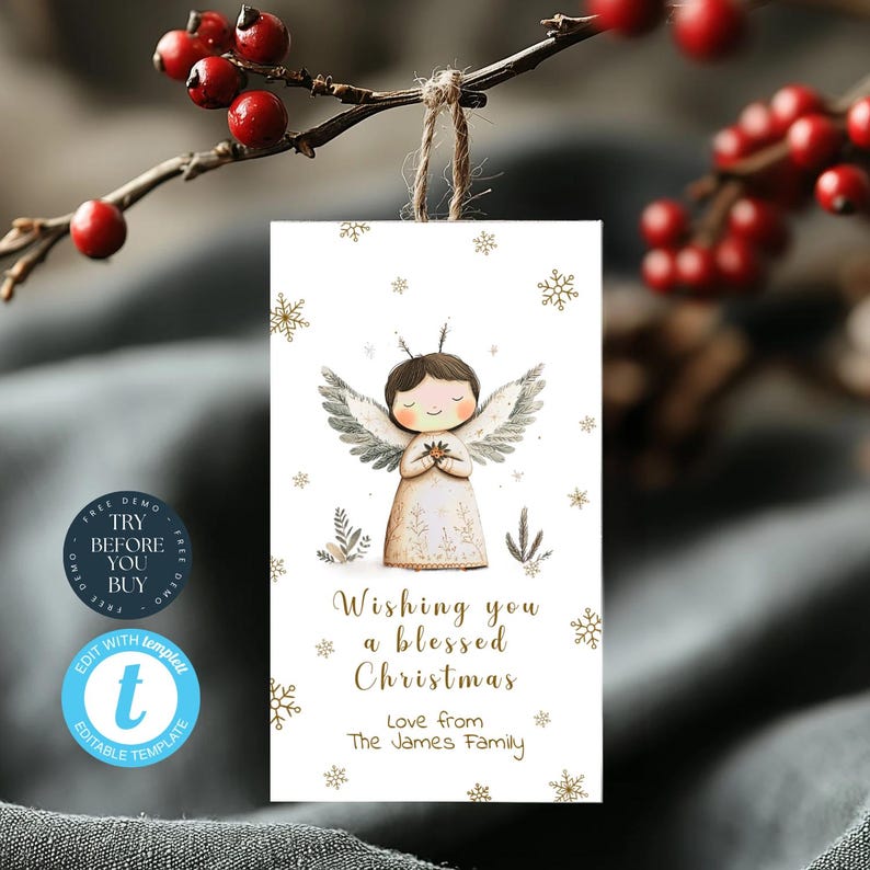 Holiday Gift Tags | Merry Christmas Gift Tag Printable | Holiday Favor ...