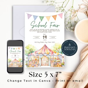 Spring Fair Editable Template | Church Fair Flyer | School Fair PTA ...