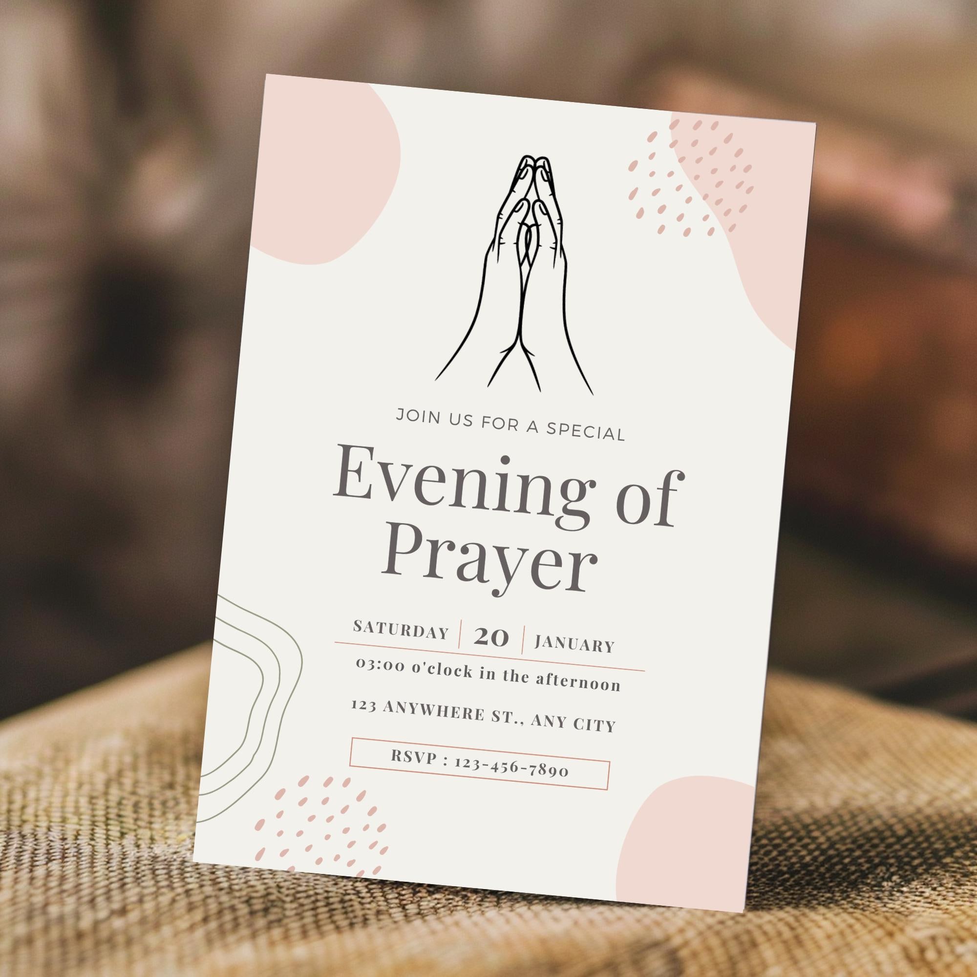 Prayer Invite Editable Prayer Group Invite | Church Small Group Flyer | DIY ...