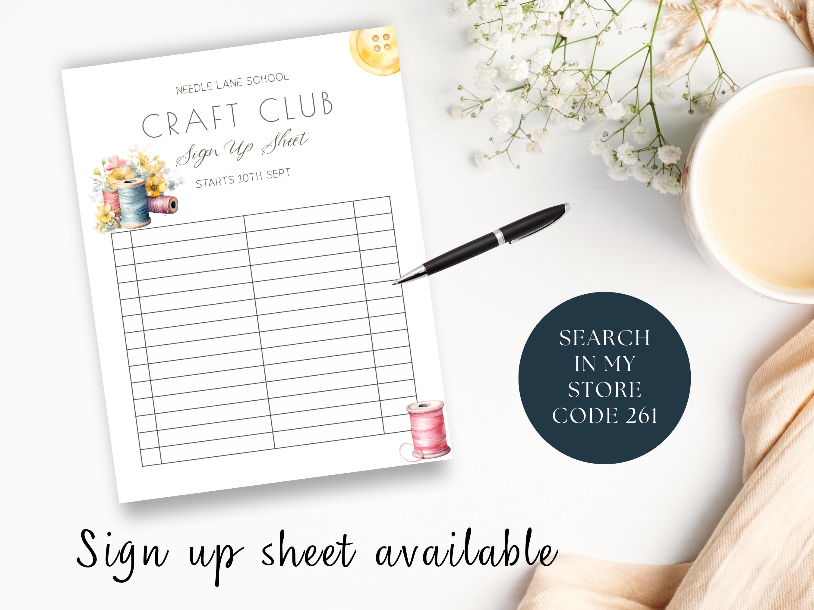 Craft Club Raffle Craft Club Flyer | Craft Group Invitation | Hobby Club Poster ...