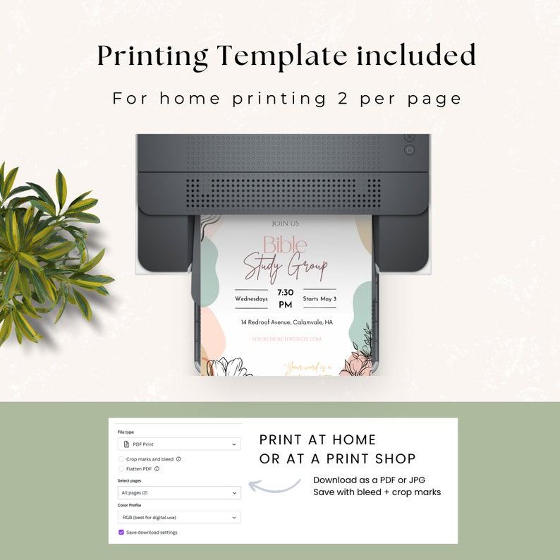 Editable Bible Study Flyer Church Group Evite Invite Template Small ...