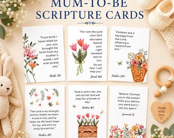 Mom to Be Bible Verse Cards - Encouraging Scripture Cards for Pregnancy - Baby Shower Gift - Scripture Affirmation - Christian Gifts