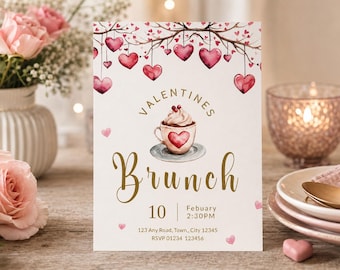 Valentines Brunch Invite | Editable Galentine' | Galentines Brunch Invite | Editable Galentines Day Party Invite | Digital Download | 304