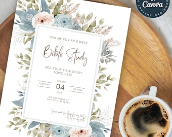 Women’s Bible Study Invite Flyer | Editable Invitation | Church Group Event | Small Group | Printable Flyer | Canva Template | Code 131