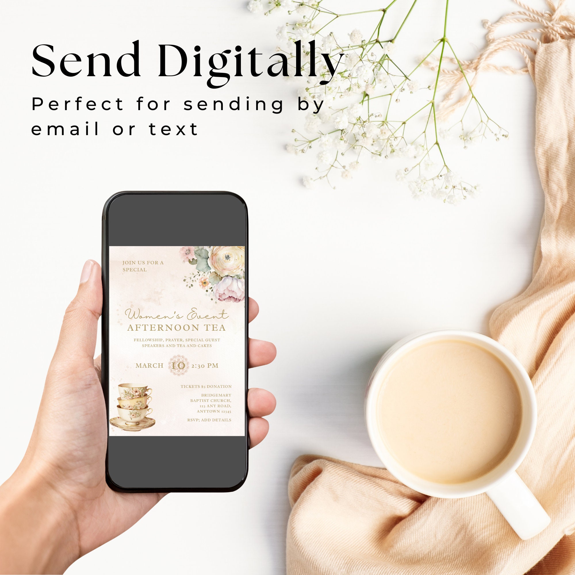 Women’s Day Church Flyer | Ladies Tea Party Invite | Afternoon Tea ...