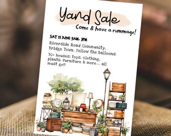 Editable Rummage Sale | Yard Sale Flyer | Editable Garage Sale Template | Printable Pta Pto Flyer | School Church Fundraiser | Poster | 220