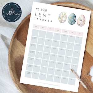 Eggs Lent Calendar | Undated Lent Tracker | 40 day Lenten calendar | Lent Planner | Easter Countdown Calendar | Christian printable | L140