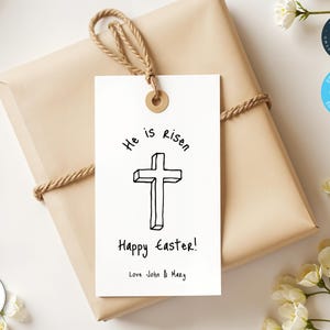 He is Risen Easter Gift Tags - Printable Easter Gift Tags - Christian Easter - Printable Church Tags for Easter - Editable Favor Tags - 323