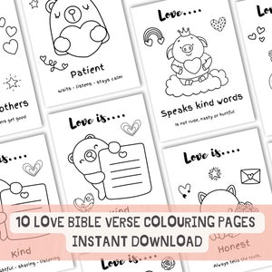 10 Valentines Bible Verse colouring Activity for Kids, Valentines Colouring Activity, Bible Verse Colouring Activity, colouring sheets, Love