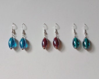 Pendientes de cristal hechos a mano