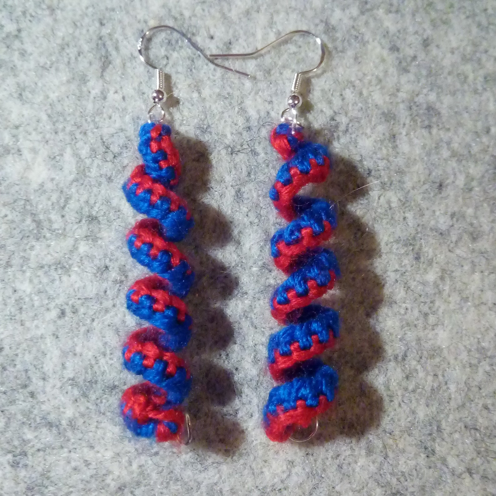 Handmade Spiral Dangly Wool Earrings Etsy UK