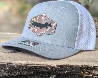 Musky Camo Leather Patch Trucker Hat - Richardson 112