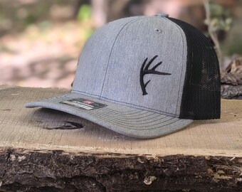 Embroidered Antler Trucker Hat: Deer Hunting Gift