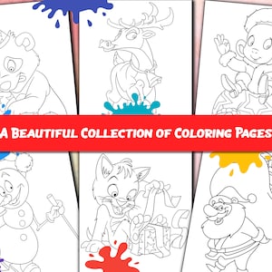 Christmas Coloring Book: 50 Festive Pages for Kids (printable PDF) - Etsy