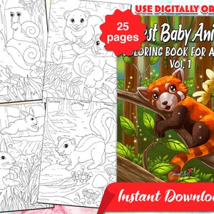 Forest Baby Animals: Amazing Coloring Book with a collection of Beautiful Coloring Pages of Forest Animals (Printable PDF/Instant Download)