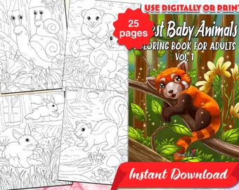 Forest Animals Coloring Book: 25 Printable Pages for Kids & Adults (PDF)