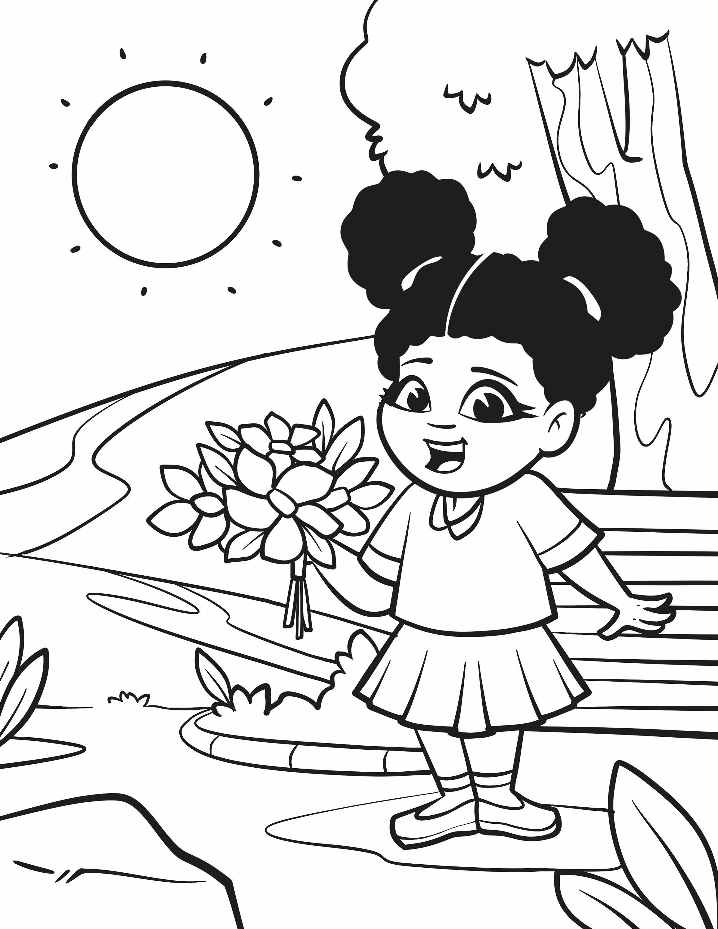 African American Children Coloring Pages