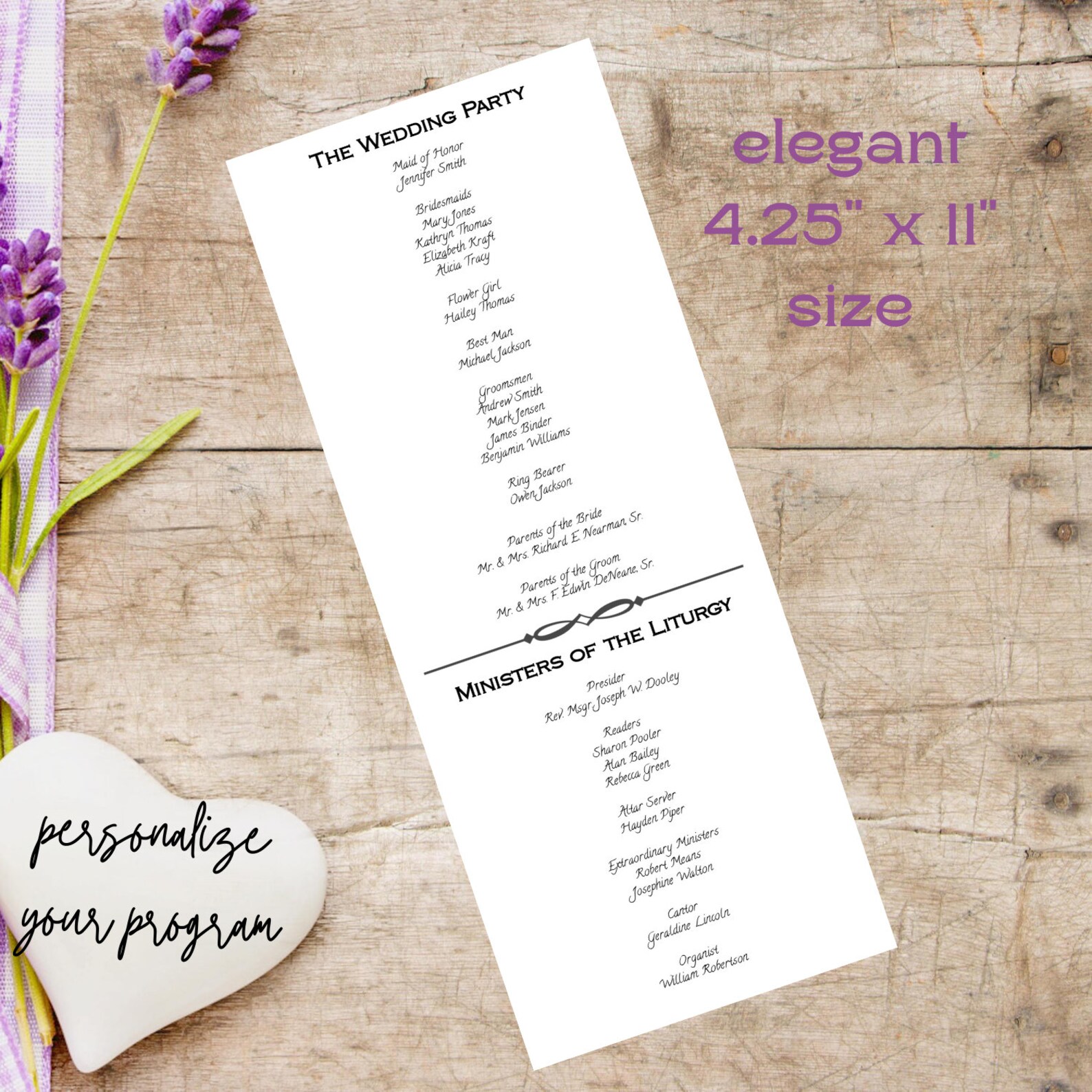 Traditional Printable Catholic Wedding Mass Program Template - Etsy