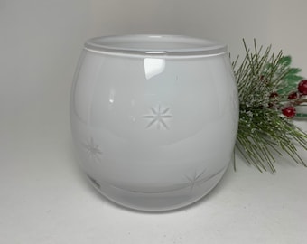 Vintage Crate & Barrel White Glass Votive Candle Holder