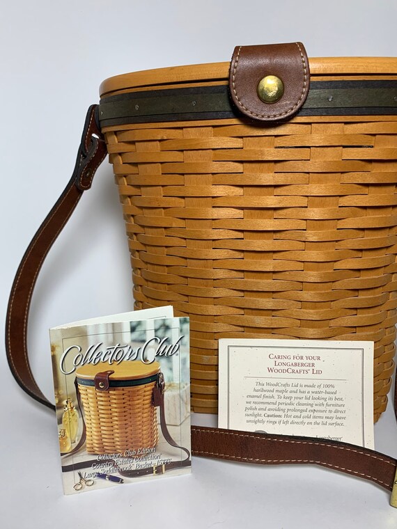 Vintage Longaberger Lined Saddlebrook basket with… - image 7