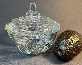 Crystal Clear Glass Lidded Candy Dish