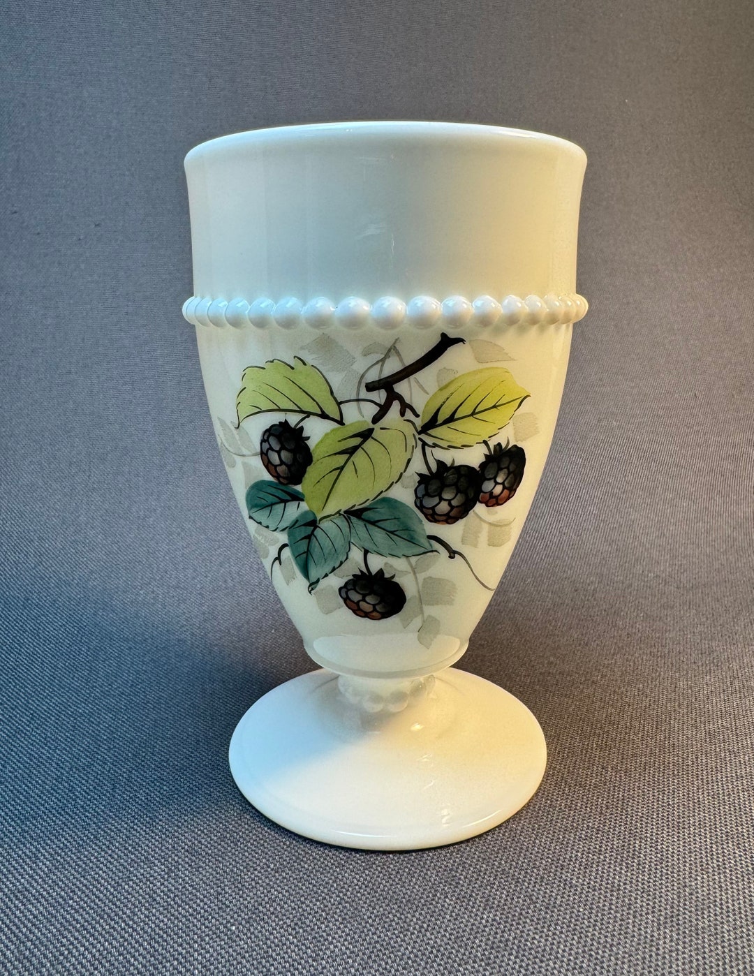 Vintage Milk Glass Westmoreland Footed Raspberry 8oz Tumbler - Etsy