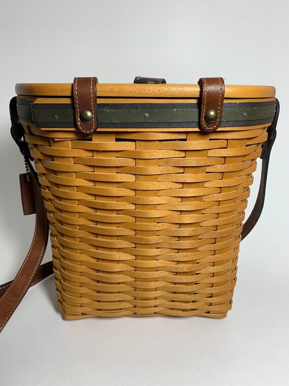 Vintage Longaberger Lined Saddlebrook basket with… - image 3